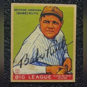 1940 Babe Ruth Goudey Gum Vintage Autograph Rookie Card Mint